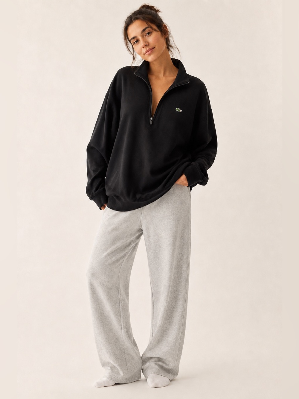 Lacoste $240 msrp half zip sweatshirt